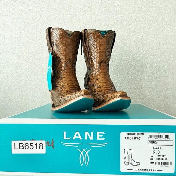 NEW Lane VICKSON Womens Cowboy Bootie 6 Copperhead Leather Western Cowgirl Boots - Picture 10 of 11
